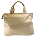 Prada Re-Nylon Tote Shoulder Bag 2-Way Triangular Nylon Leather Beige — view 2