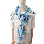 Chanel Shawl Silk White Scarf — view 8