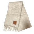 Loewe Anagram Patch Mohair Shaggy Scarf Off White