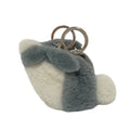 Loewe Shearling Bunny Charm Coin Purse Gray White