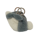 Loewe Shearling Bunny Charm Coin Purse Gray White