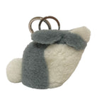 Loewe Shearling Bunny Charm Coin Purse Gray White — view 3