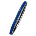 Hermes Uni Enamel Bracelet Bangle Silver Colored Blue
