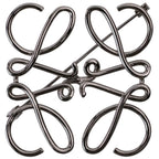 Loewe Anagram Brooch Silver Colored