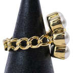 Gucci Double G Flower Pearl Ring Gold Colored — view 6