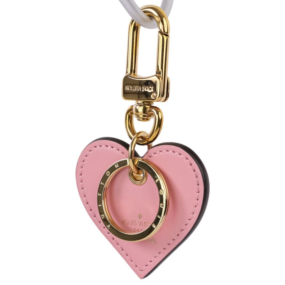 Louis Vuitton Monogram Vernis Porte Cles Cool Love Lock Heart Key Holder Pink — view 5