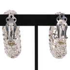 Saint Laurent Flower Motif Large Earrings 925 Sterling Silver — view 3