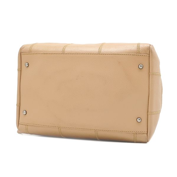 Chanel Choco Bar Caviar Leather Beige Silver Shoulder Bag 93 — view 3