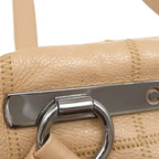 Chanel Choco Bar Caviar Leather Beige Silver Shoulder Bag 93 — view 8