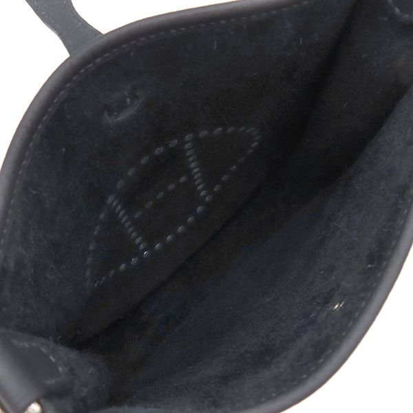 Hermes Shoulder Bag Evelyne TPM 16 Long Taurillon Clemence Canvas Silver — view 5