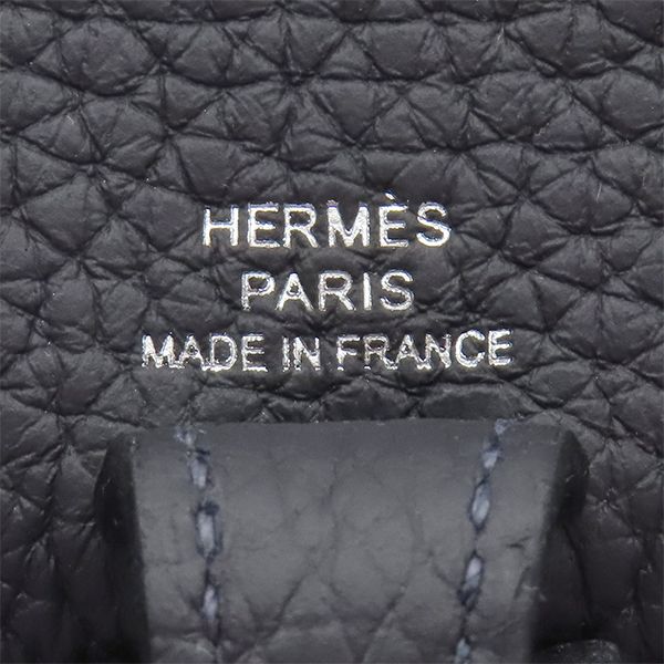 Hermes Shoulder Bag Evelyne TPM 16 Long Taurillon Clemence Canvas Silver — view 6