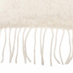 Loewe Mohair Wool Anagram Leather Patch Fringe Long Scarf Ivory — view 7