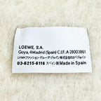 Loewe Mohair Wool Anagram Leather Patch Fringe Long Scarf Ivory — view 8