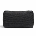 Loewe Puzzle Fold XL Tote Bag Raffia Leather Logo Black Green Gold — view 5