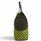 Loewe Puzzle Fold XL Tote Bag Raffia Leather Logo Black Green Gold — view 4