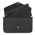 Louis Vuitton Chain Wallet Pochette Felicie Monogram Empreinte Black Gold — view 7