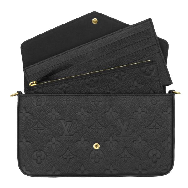 Louis Vuitton Chain Wallet Pochette Felicie Monogram Empreinte Black Gold — view 7