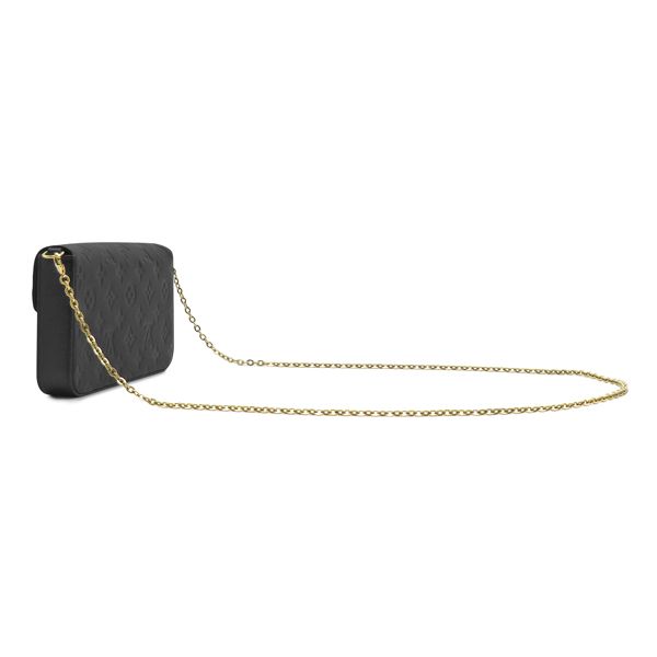Louis Vuitton Chain Wallet Pochette Felicie Monogram Empreinte Black Gold — view 2