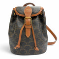 Celine Mini Folco Backpack Triomphe Canvas Calfskin Tan