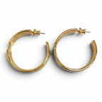 Hermes Olympe GM Hoop Earrings Lizard Gold Blue — view 5