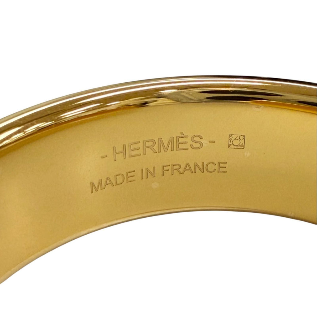 Hermes Olympe GM Hoop Earrings Lizard Gold Blue — view 8