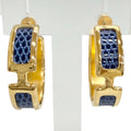 Hermes Olympe GM Hoop Earrings Lizard Gold Blue