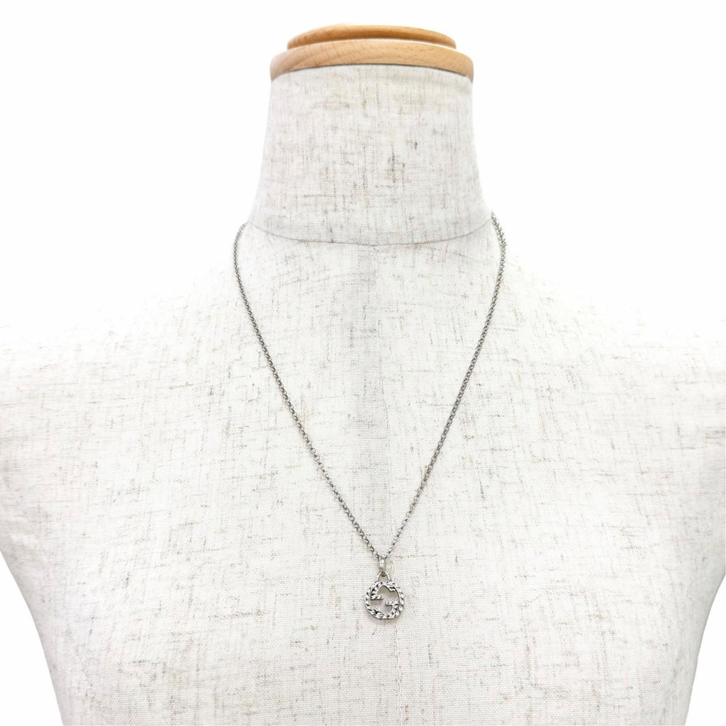 Gucci Interlocking G Arabesque Chain Necklace Silver — view 2