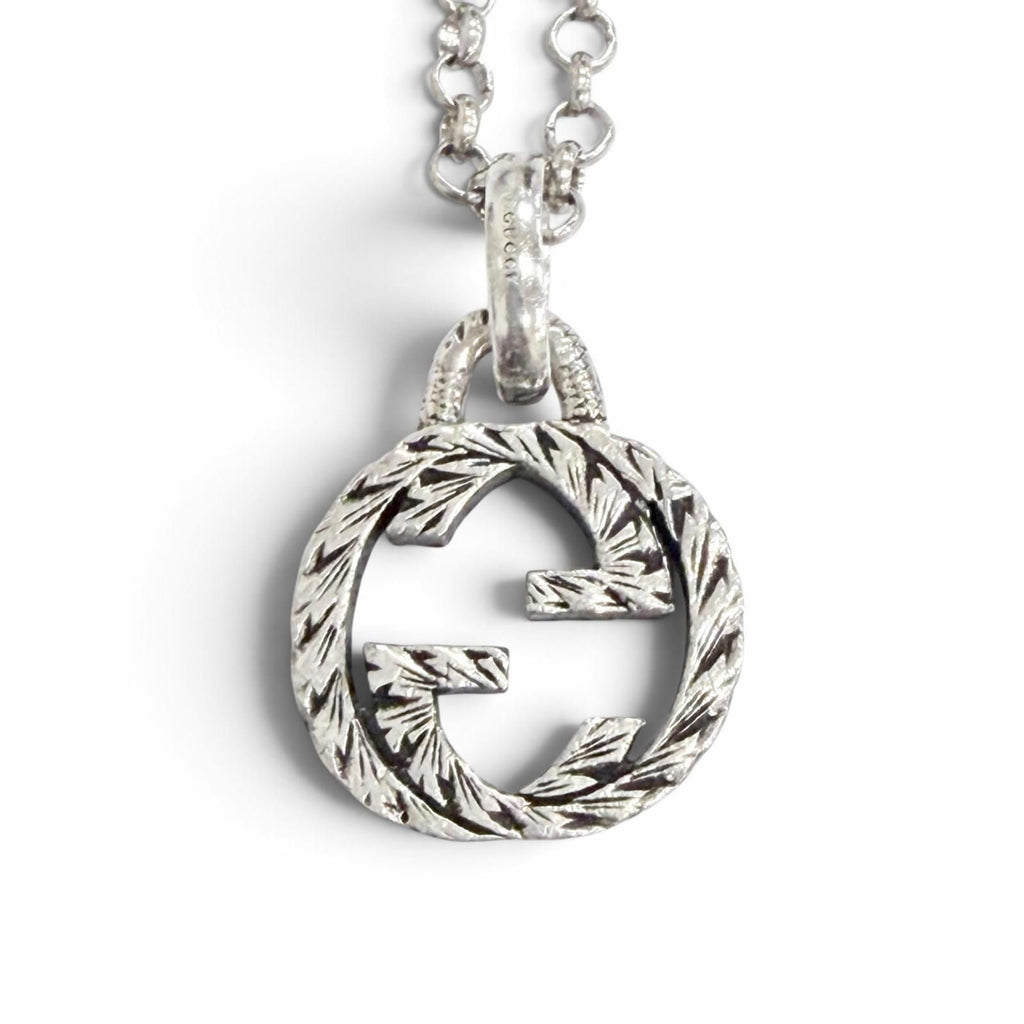 Gucci Interlocking G Arabesque Chain Necklace Silver — view 4