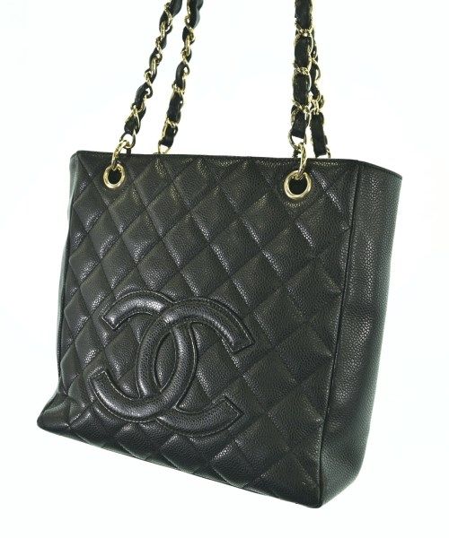 Chanel Caviar Leather CC Logo Chain Tote Bag — view 6