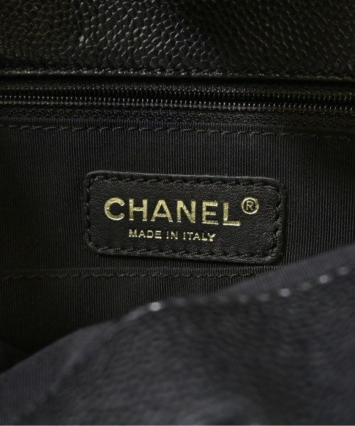 Chanel Caviar Leather CC Logo Chain Tote Bag — view 5