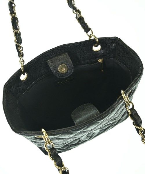 Chanel Caviar Leather CC Logo Chain Tote Bag — view 4