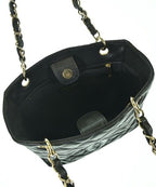 Chanel Caviar Leather CC Logo Chain Tote Bag — view 4