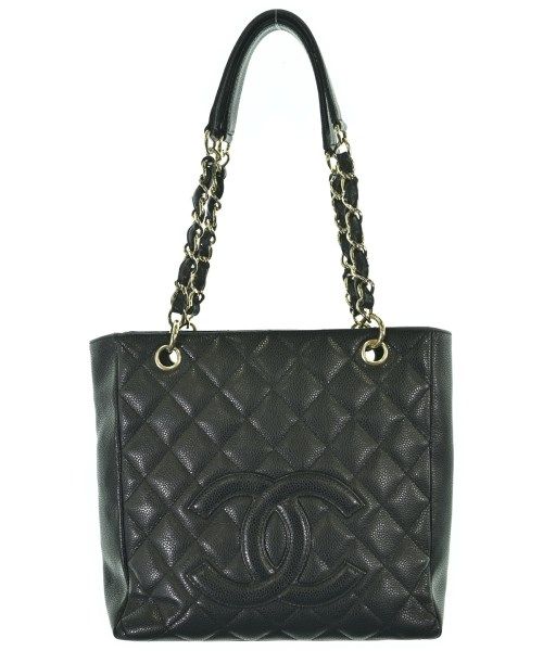 Chanel Caviar Leather CC Logo Chain Tote Bag — view 3