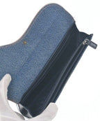 Dior Denim Saddle Long Flap Wallet Coin Purse — view 4
