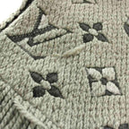 Louis Vuitton Logomania Scarf Shawl Logo Monogram Fringe Gray — view 3