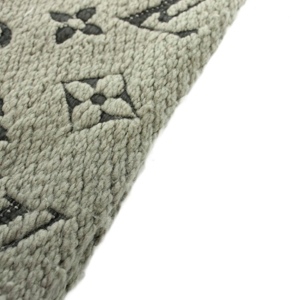 Louis Vuitton Logomania Scarf Shawl Logo Monogram Fringe Gray — view 5