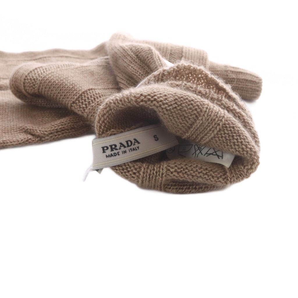 Prada Gloves Cashmere Silk S Brown — view 5