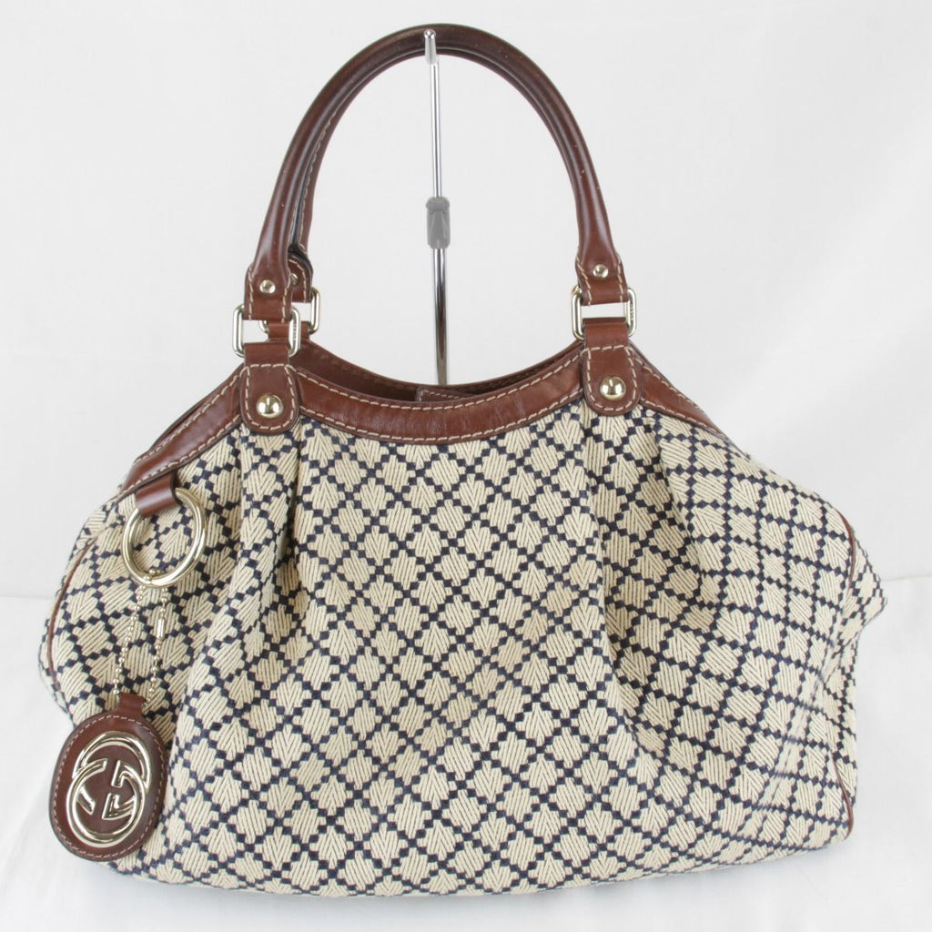 Gucci Diamante Sukey Handbag Canvas Leather