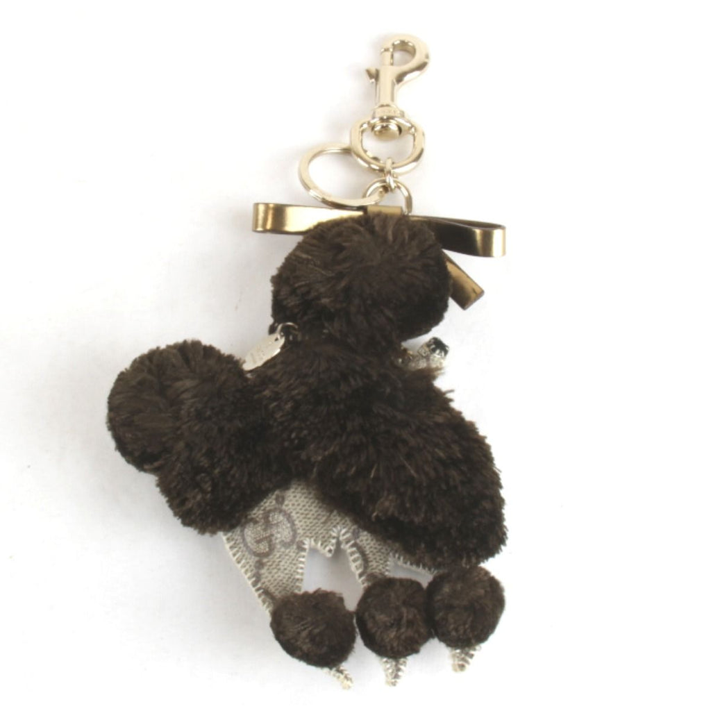 Gucci Ori Poodle Charm GG Supreme Canvas Brown Keychain