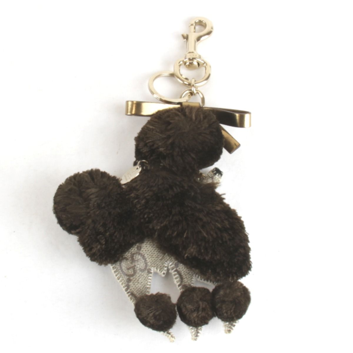 Gucci Ori Poodle Charm GG Supreme Canvas Brown Keychain