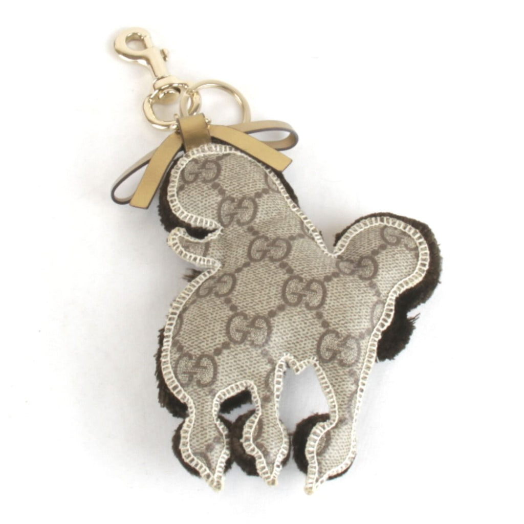 Gucci Ori Poodle Charm GG Supreme Canvas Brown Keychain — view 2