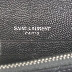Saint Laurent V-stitch Chain Wallet Shoulder Bag Leather Black — view 8