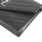 Saint Laurent V-stitch Chain Wallet Shoulder Bag Leather Black — view 4