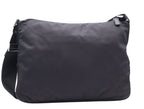 Prada Shoulder Bag Black Nylon Saffiano Leather Silver — view 2