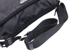 Prada Shoulder Bag Black Nylon Saffiano Leather Silver — view 7