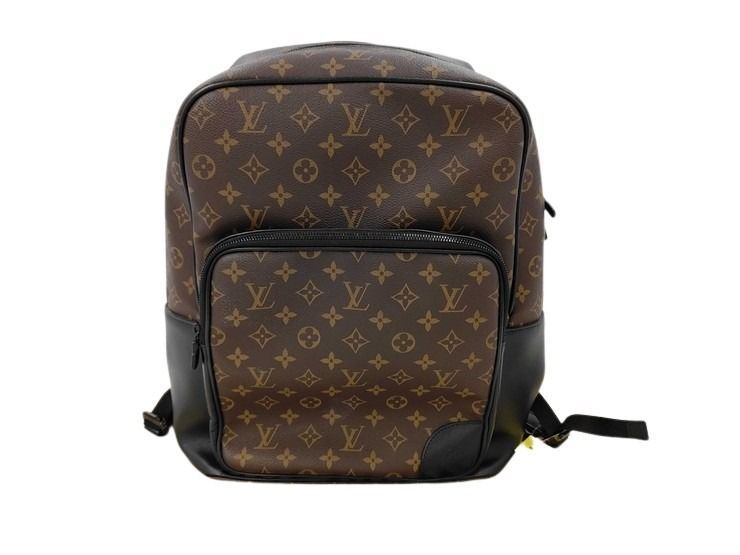 Louis Vuitton Backpack Dean Monogram Macassar Brown Black Leather