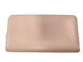 Louis Vuitton Wallet Epi Zippy Rose Ballerine Leather Zip Around Silver