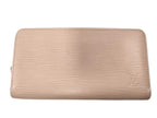 Louis Vuitton Wallet Epi Zippy Rose Ballerine Leather Zip Around Silver