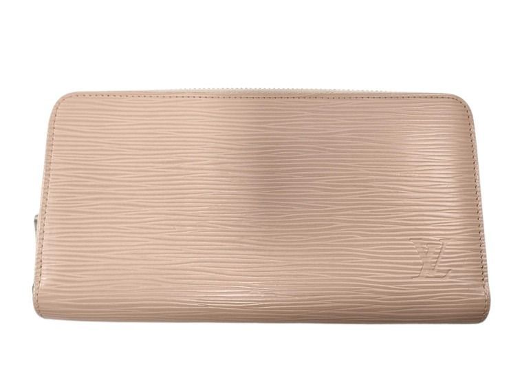 Louis Vuitton Wallet Epi Zippy Rose Ballerine Leather Zip Around Silver