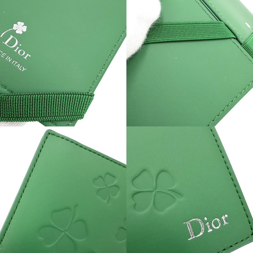 Dior Card Case Clover Magic Wallet Oblique Leather Green — view 7